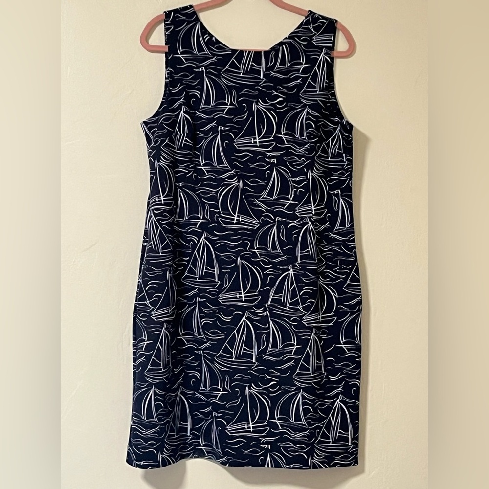 Talbots Sailboat Navy Blue and White Dress NWT